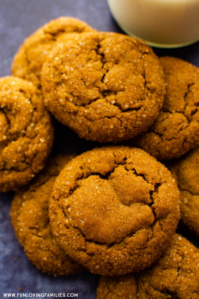 soft ginger and molasses cookies in a pile
