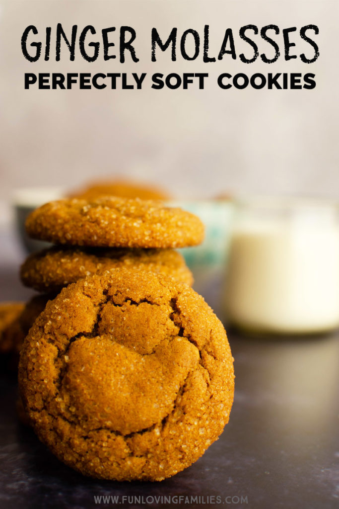 ginger molasses cookies with milk