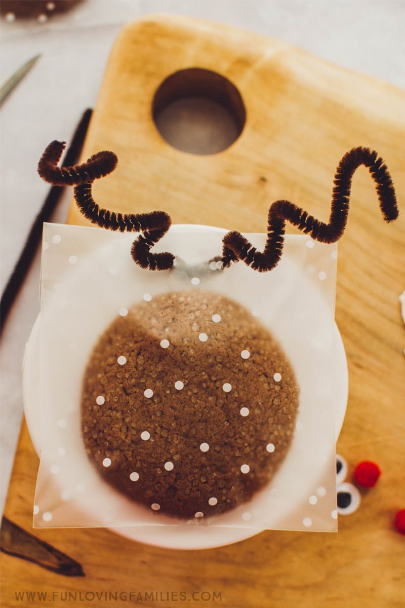 making Christmas cookie treat bag