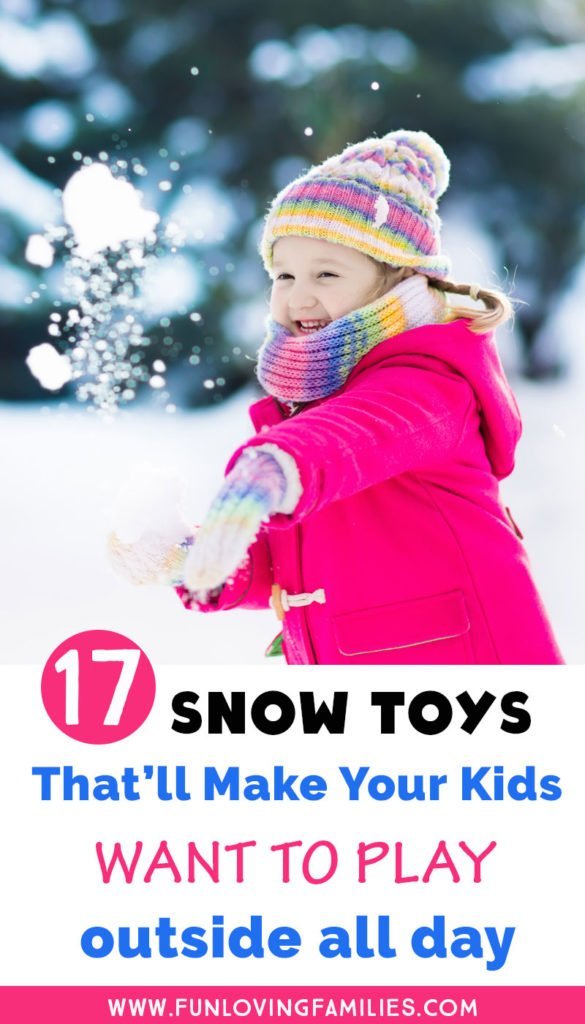 now toys with image of girl playing in snow