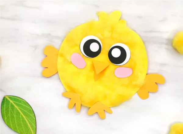 baby chick paper plate spring craft for kids
