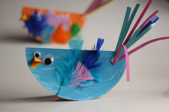 paper plate bluebird kids craft