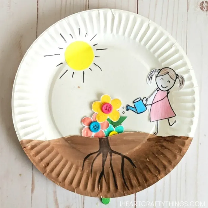 paper plate flower garden craft