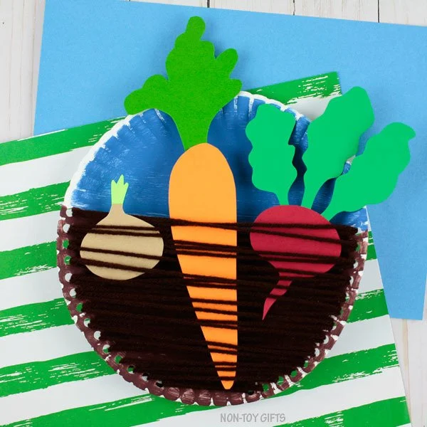 paper plate vegetable garden kids craft