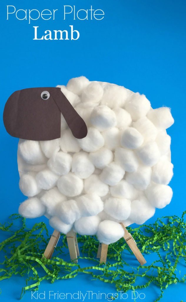 kids craft paper plate lamb