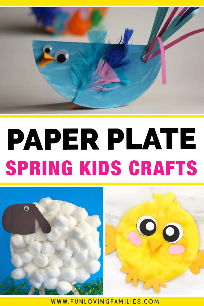 spring kids crafts made with paper plates