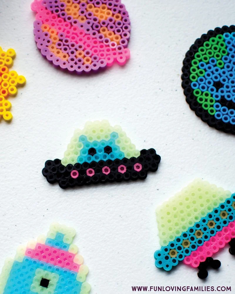 alien spaceship kids perler bead craft