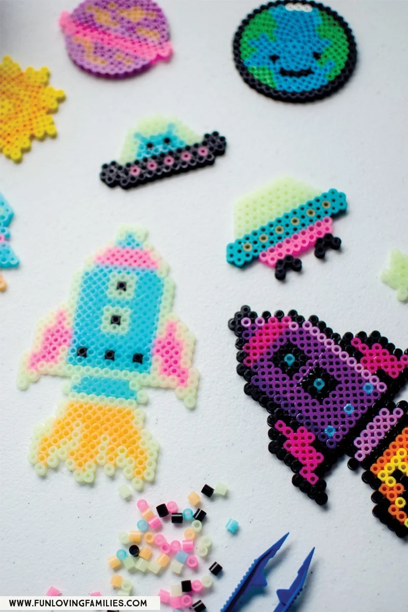 spaceships and rockets perler beads