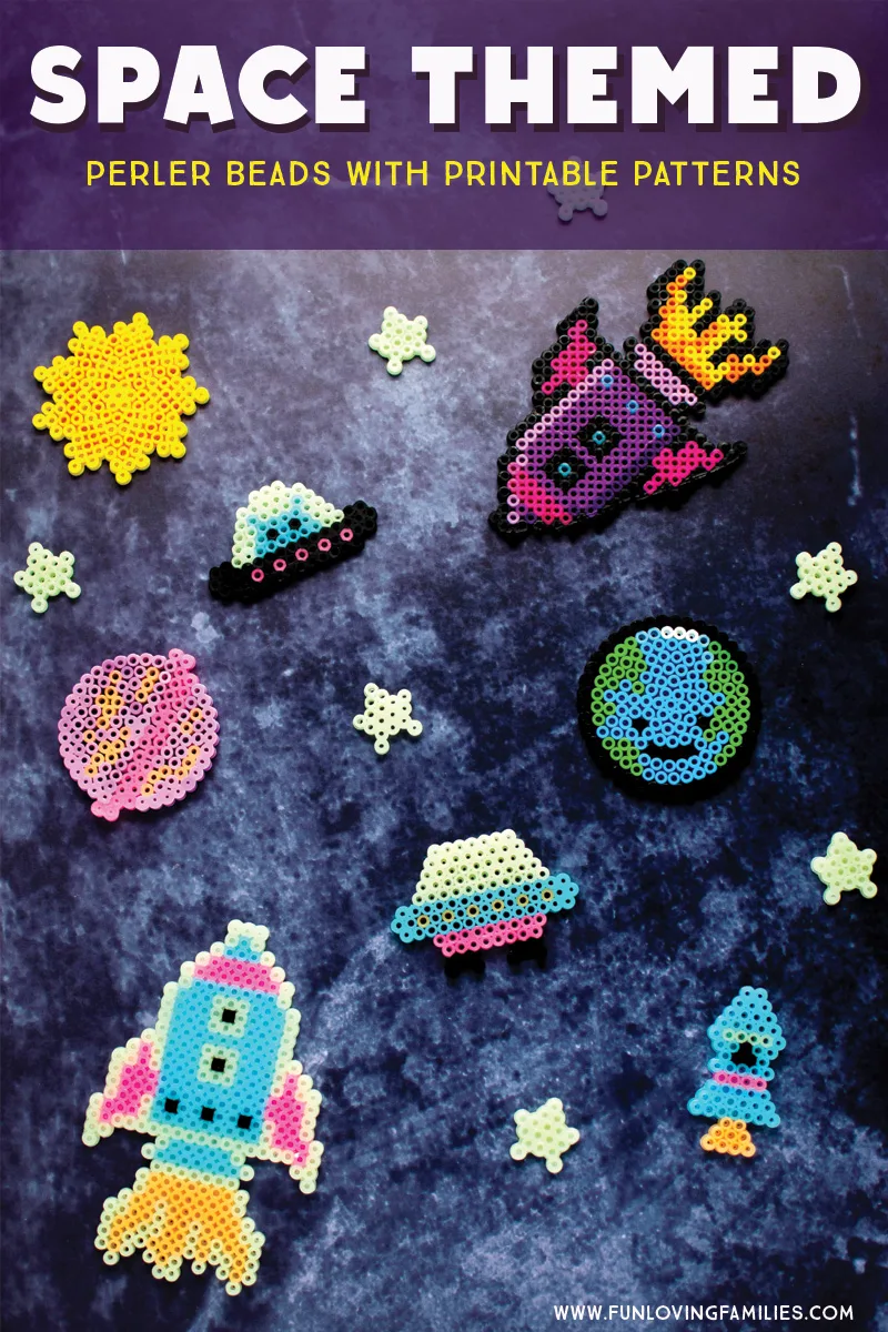perler beads simple spaceships rockets and stars