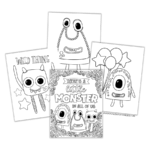 Monster Coloring Pages: 4 Cute and Silly Monsters for Kids (Free