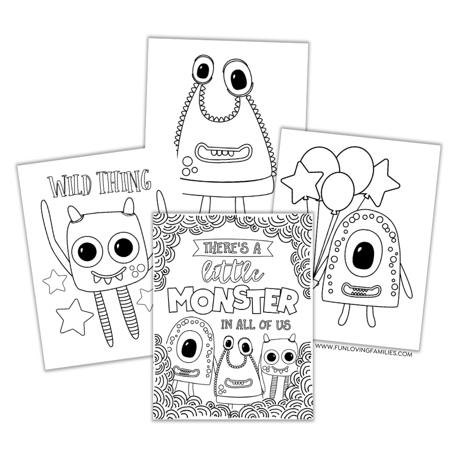 cute and funny monster coloring pages for kids