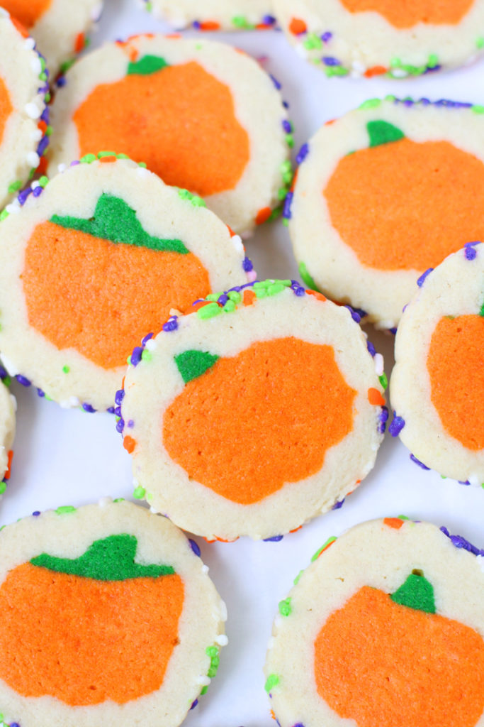 sugar cookies with pumpkin shapes inside