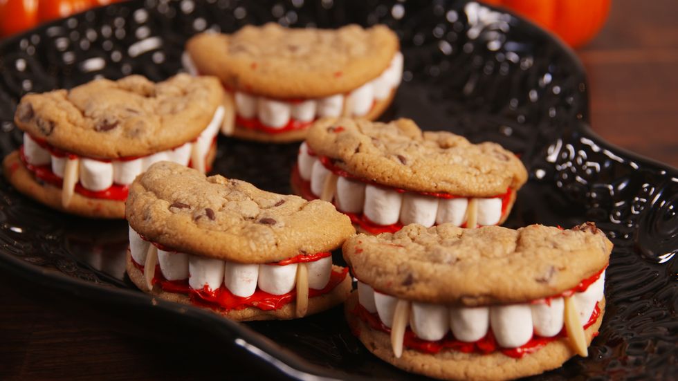 platter of dracula mouth cookies