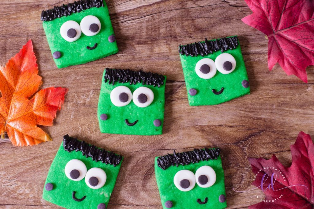 square cut frankenstein cookies