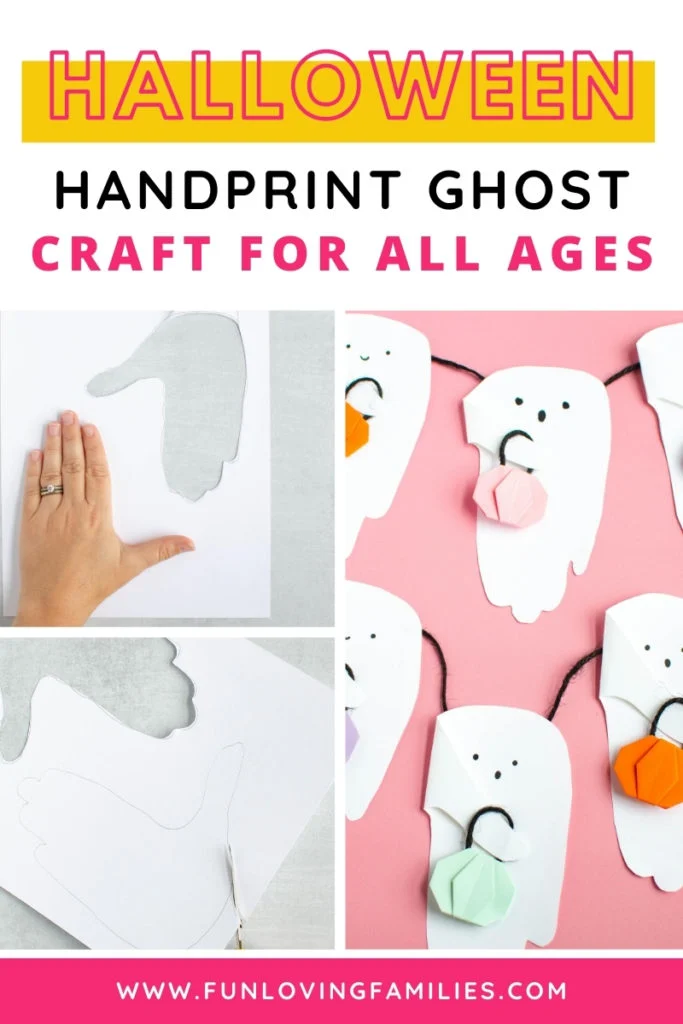 halloween handprint ghost craft for kids
