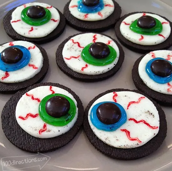 platter of oreo eyeball cookies