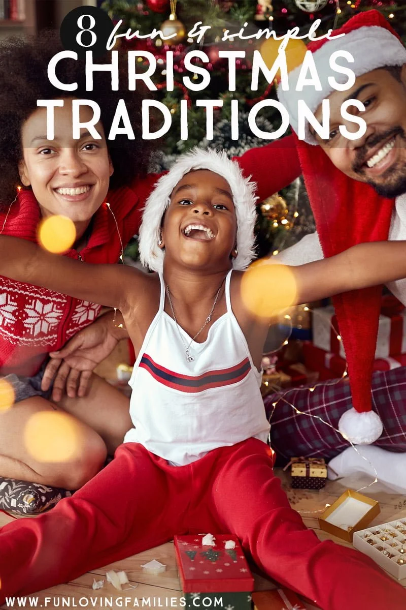 happy family in Christmas clothes