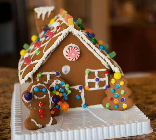 gingerbread house decorated for Christmas tradition