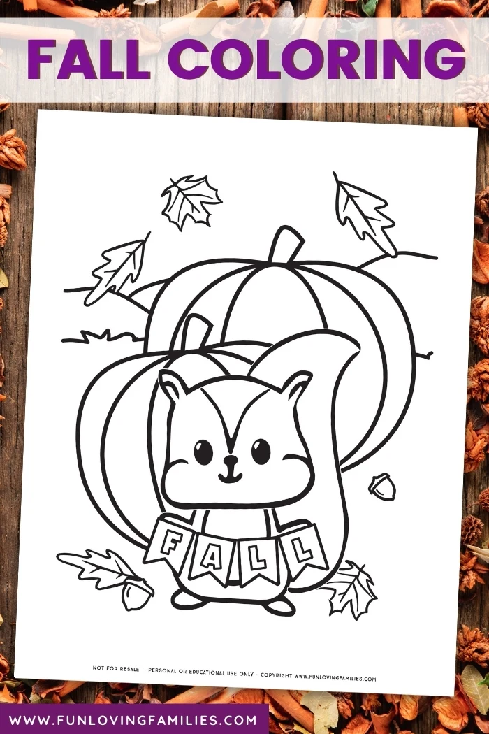 cute fall coloring page for kids