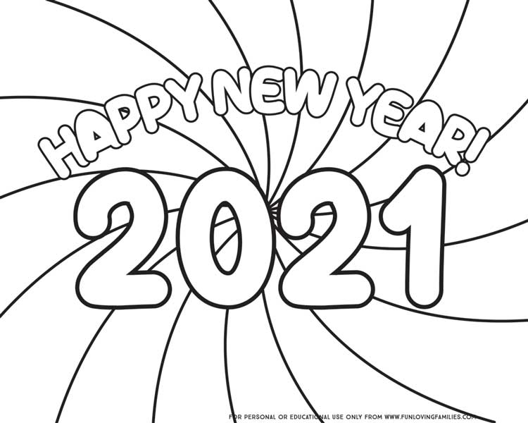 Happy New Year Coloring Pages For 2021 Fun Loving Families
