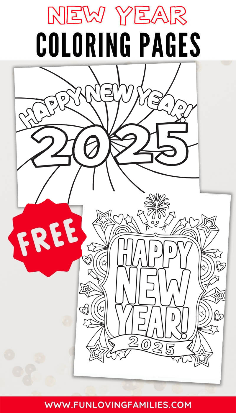 Printable happy new year coloring pages pinterest image