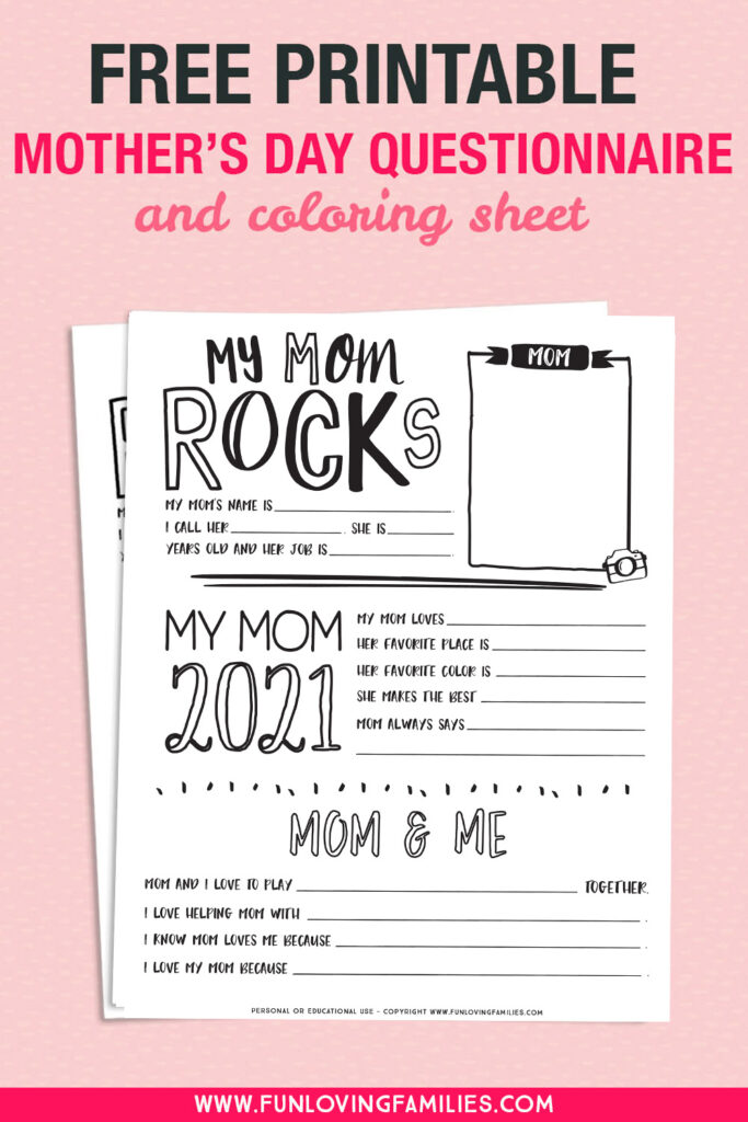Mother's Day Questionnaire: 2021 All About Mom Printable ...
