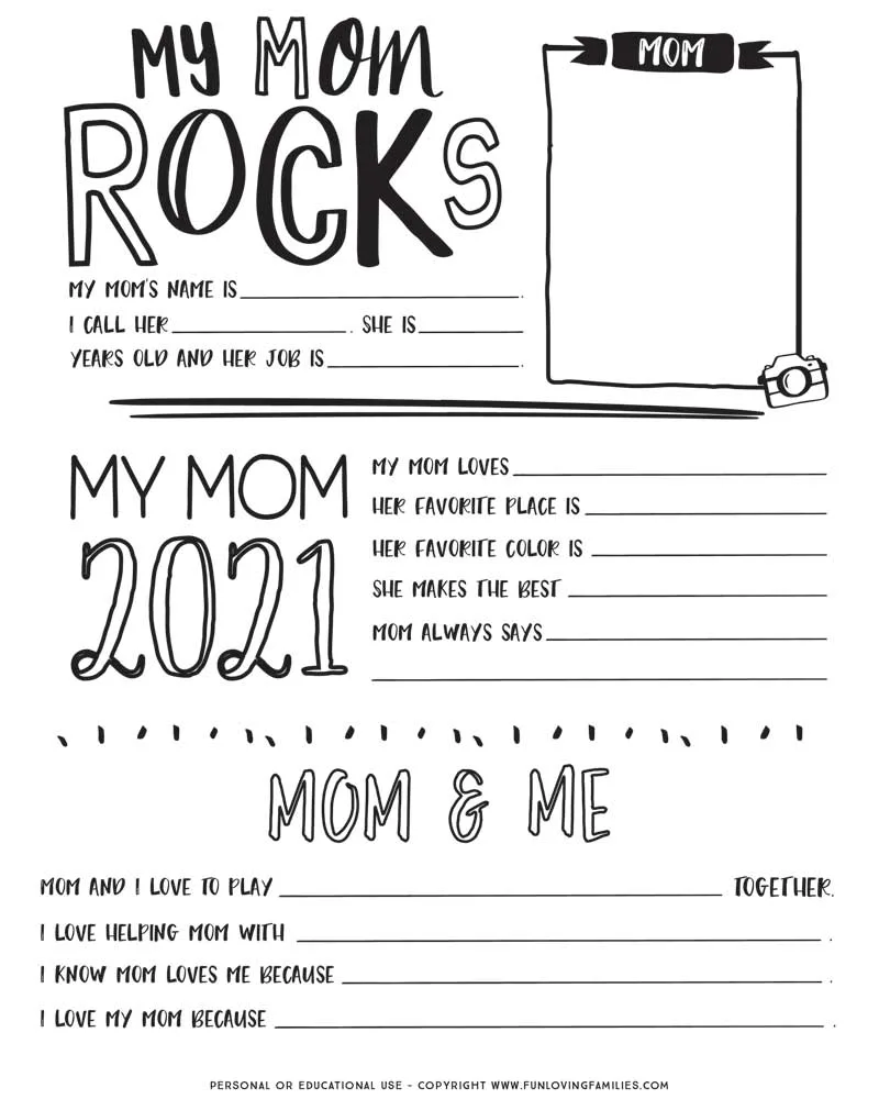 Mother S Day Questionnaire 2021 All About Mom Printable Fun Loving Families