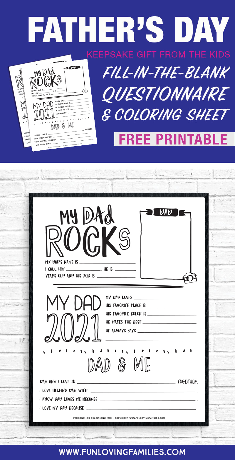 Father S Day Questionnaire Printable 2021 Free Download Fun Loving Families