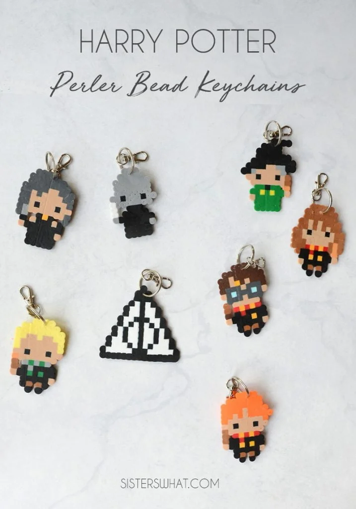 harry potter perler bead keychains