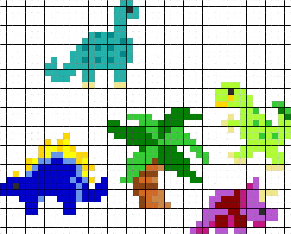 Cute stegosaurus perler bead pattern, Cute stegosaurus perl…