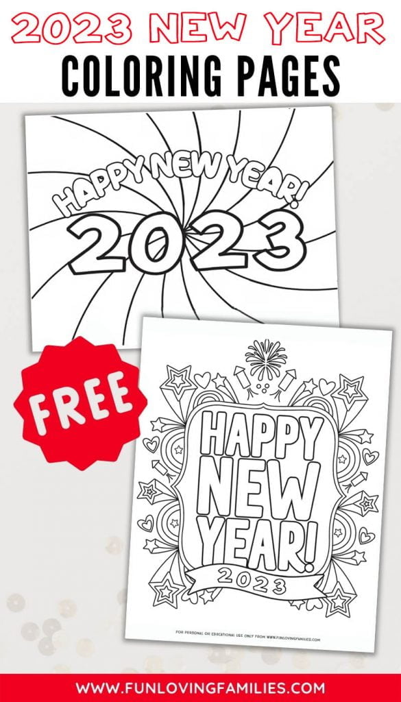Printable happy new year coloring pages pinterest image