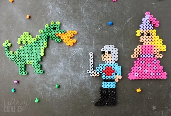 Easy Mermaid Perler Bead Patterns - Cutesy Crafts  Melty bead patterns,  Mermaid crafts, Diy perler beads