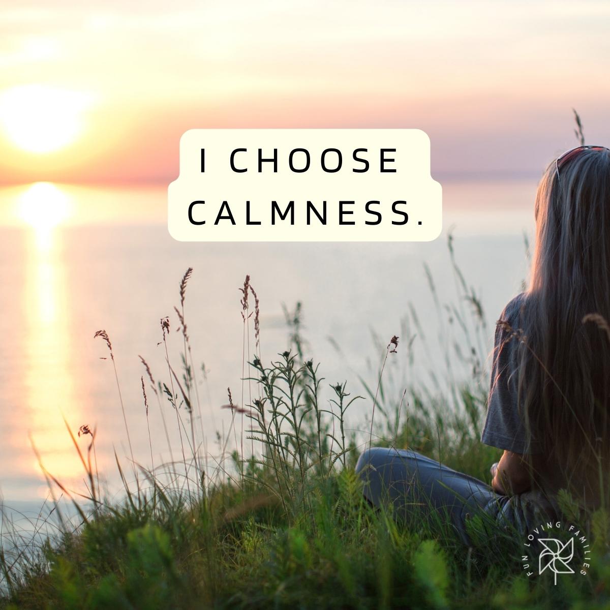 I choose calmness affirmation