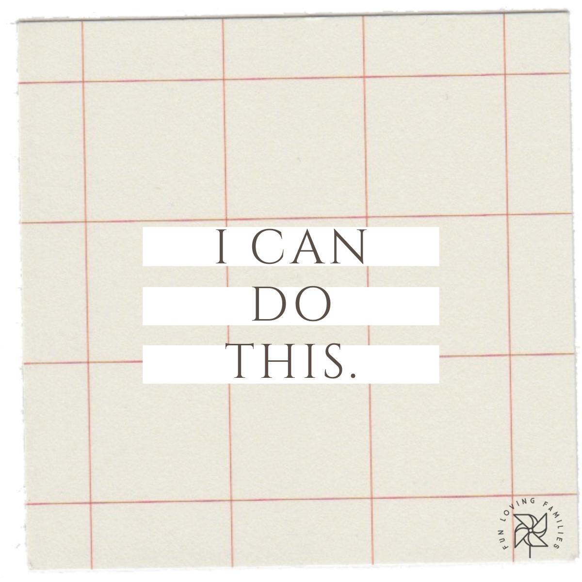 I can do this affirmation