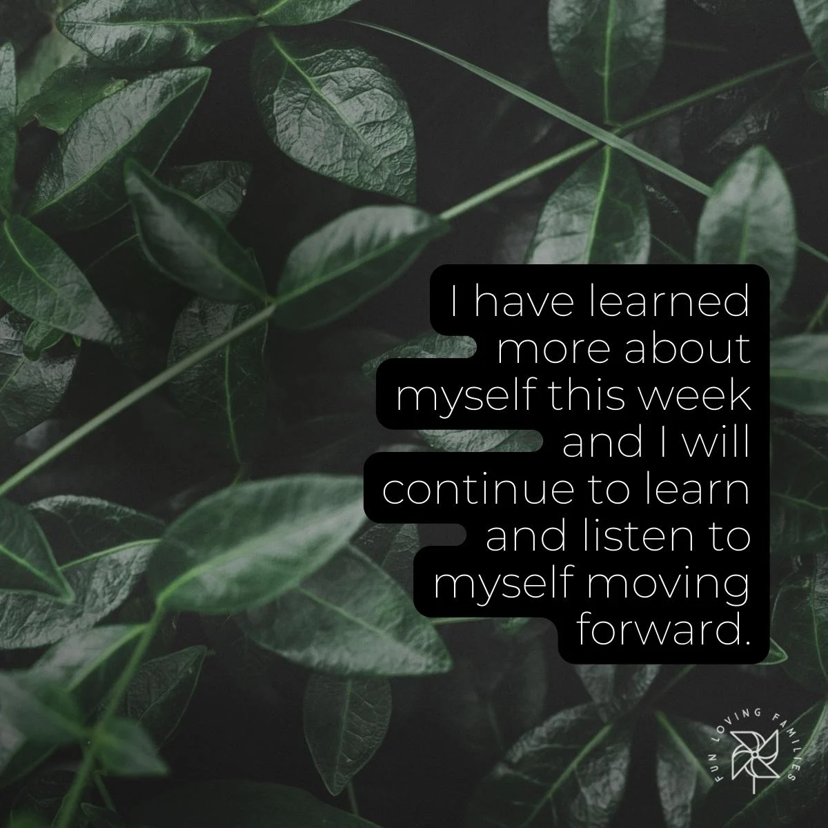 I will continue to learn and listen to myself moving forward affirmation