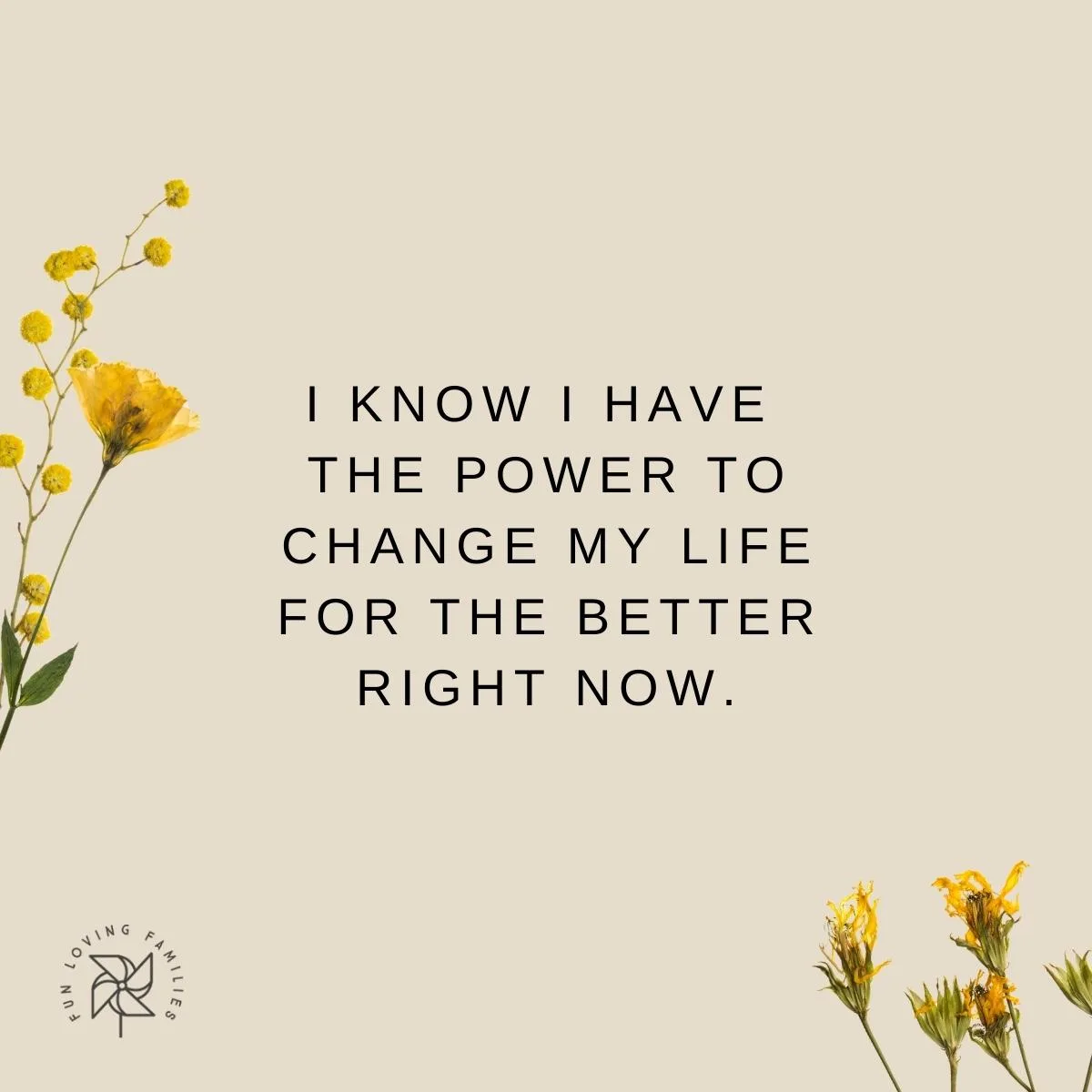 I know I have the power to change my life for the better affirmation