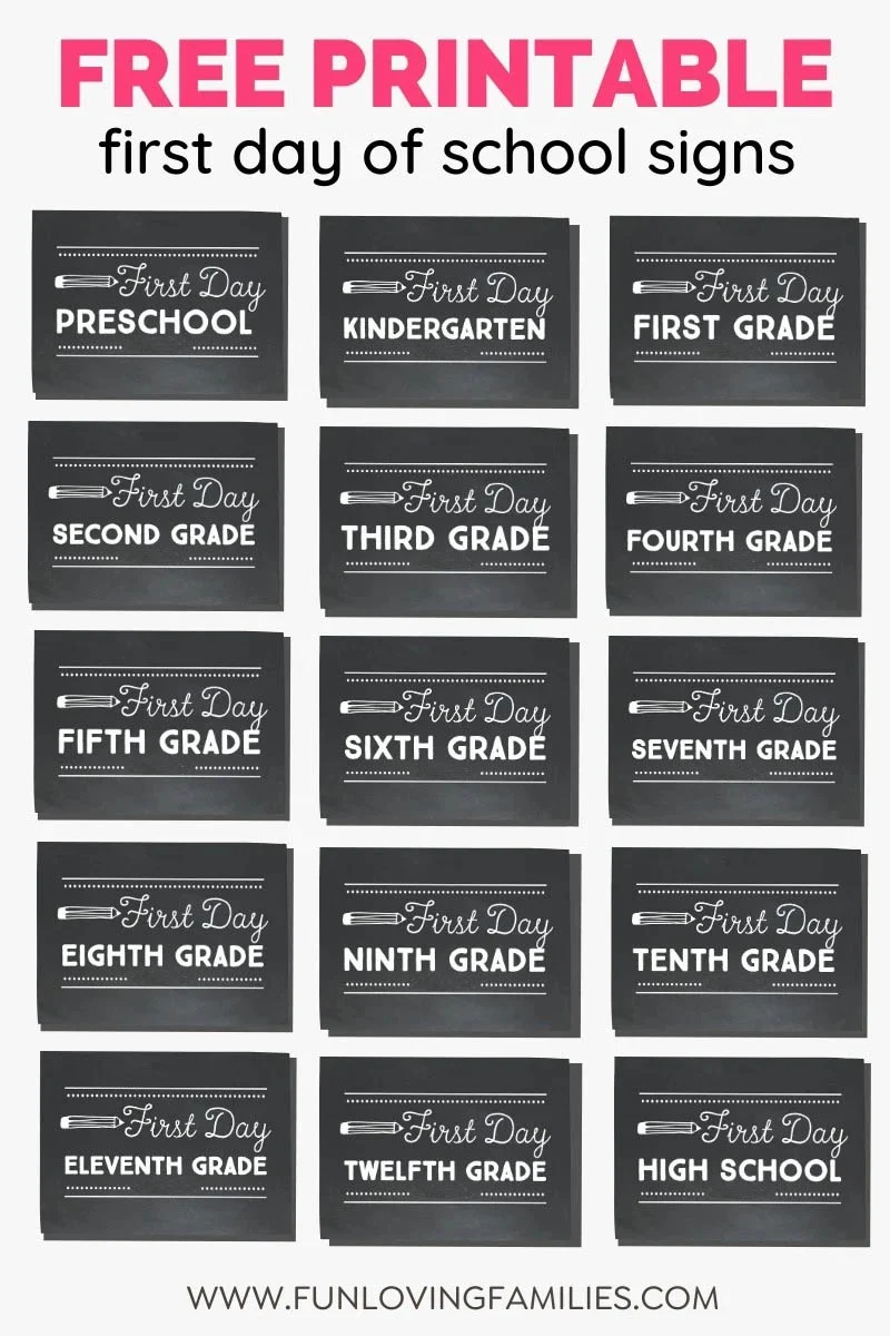 set of chalkboard signs for school pictures