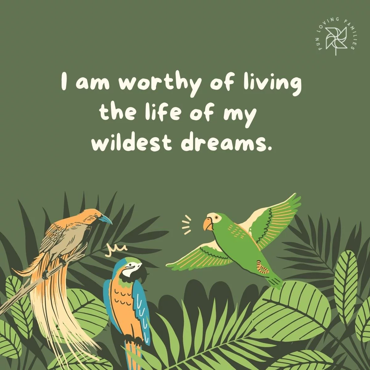 I am worthy of living the life of my wildest dreams affirmation