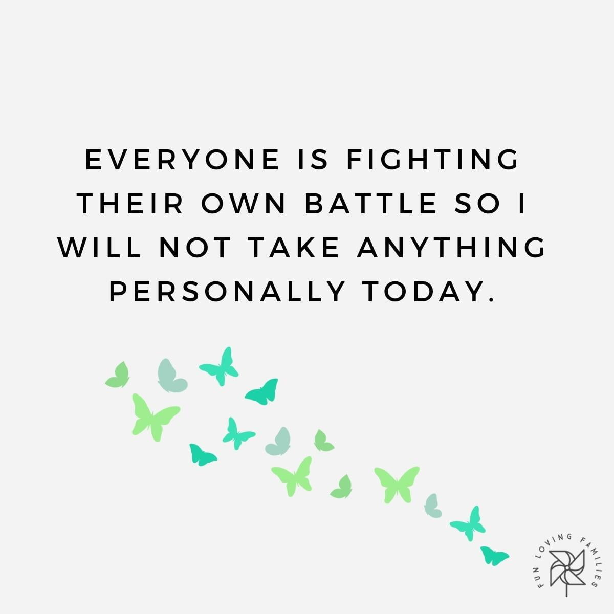I will not take anything personally today affirmation image