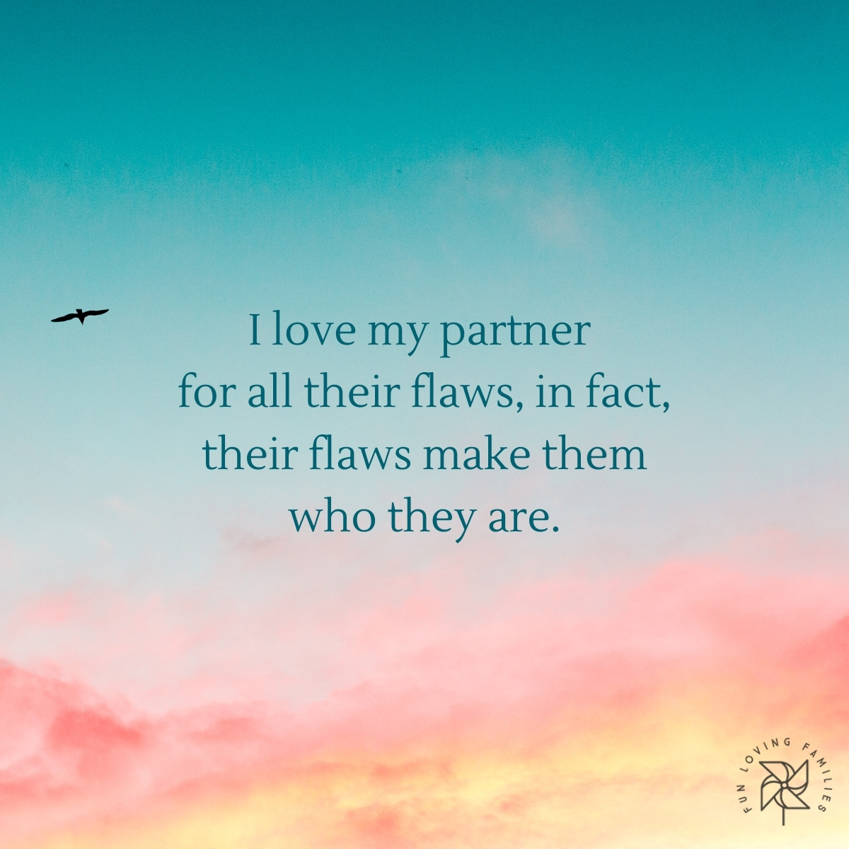 I love my partner for all their flaws affirmation image