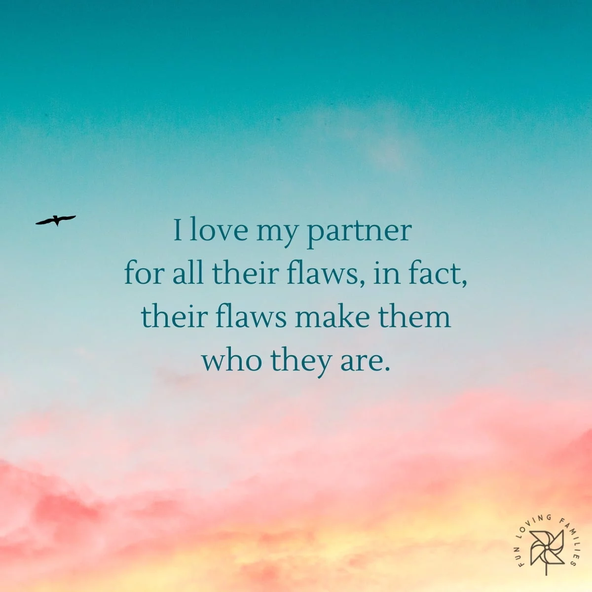I love my partner for all their flaws affirmation image