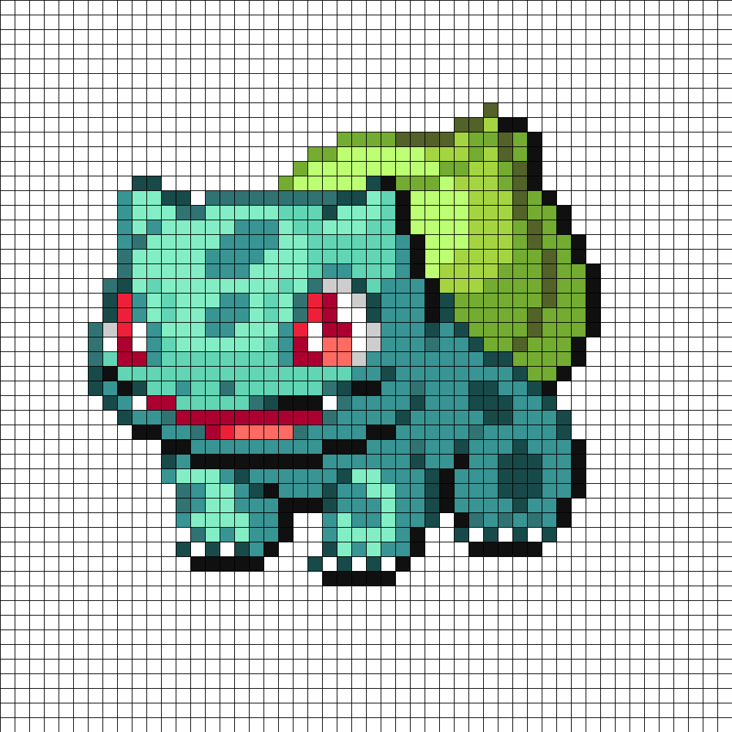 Bulbasaur Perler Bead Pattern