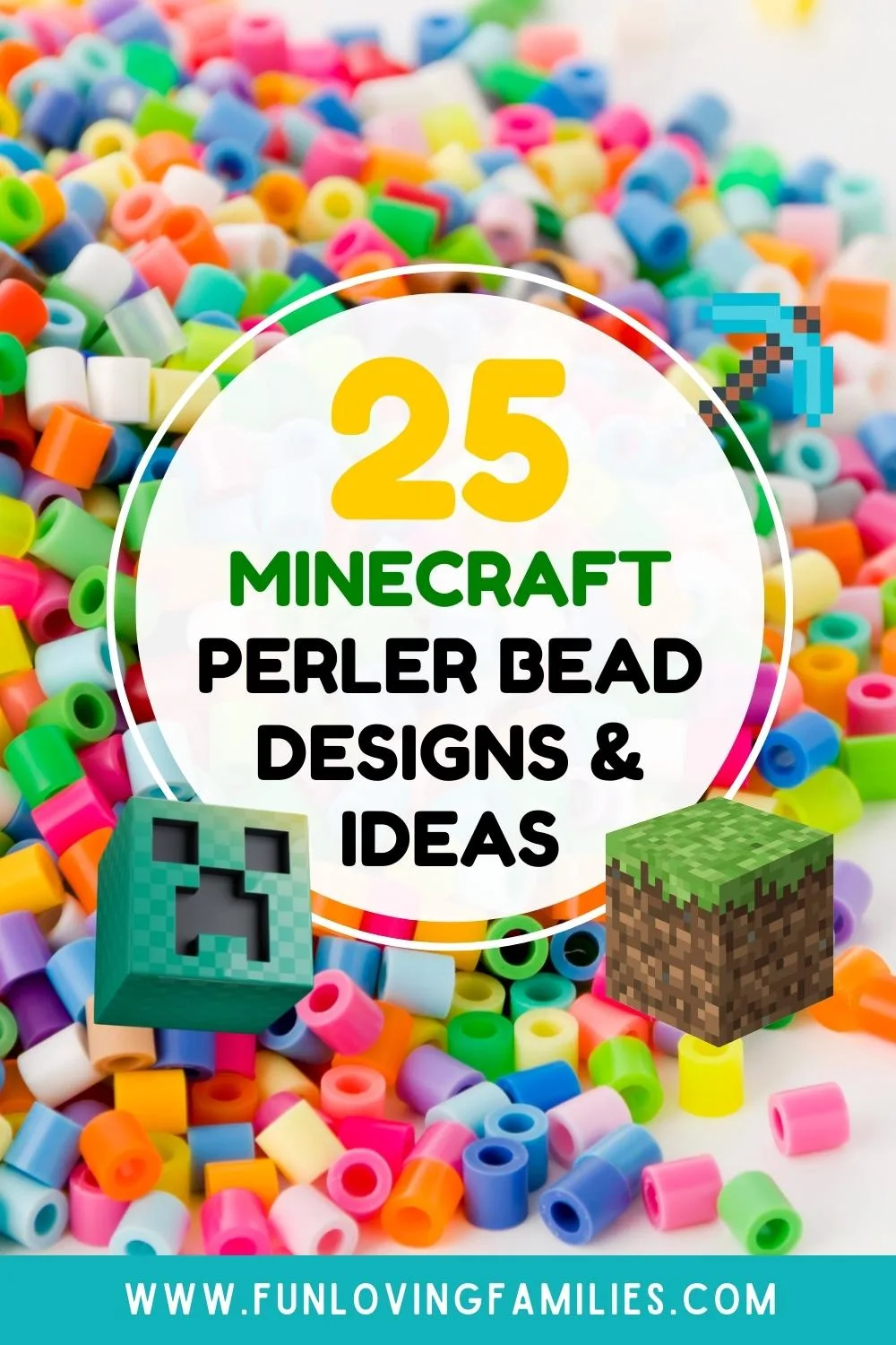 25 Minecraft Perler Bead Patterns, Designs and Ideas pin image