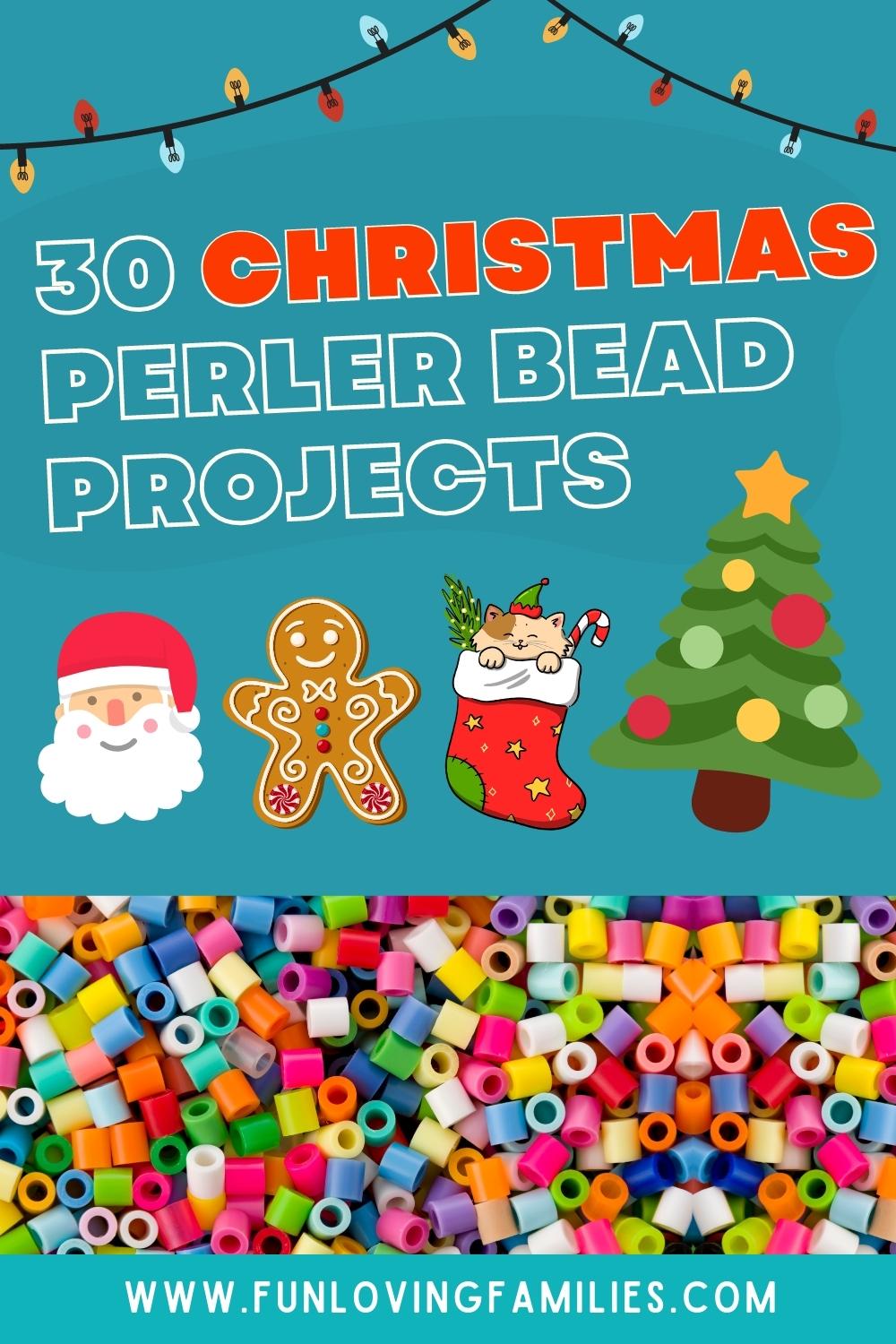 30 Christmas Perler Bead Patterns, Designs and Ideas Pin image
