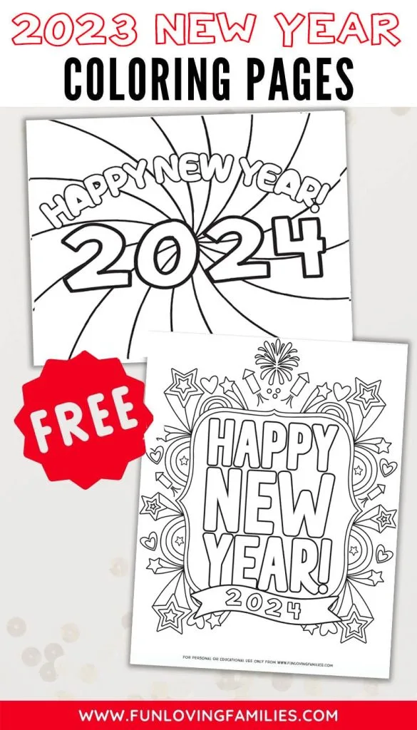 Printable happy new year coloring pages pinterest image