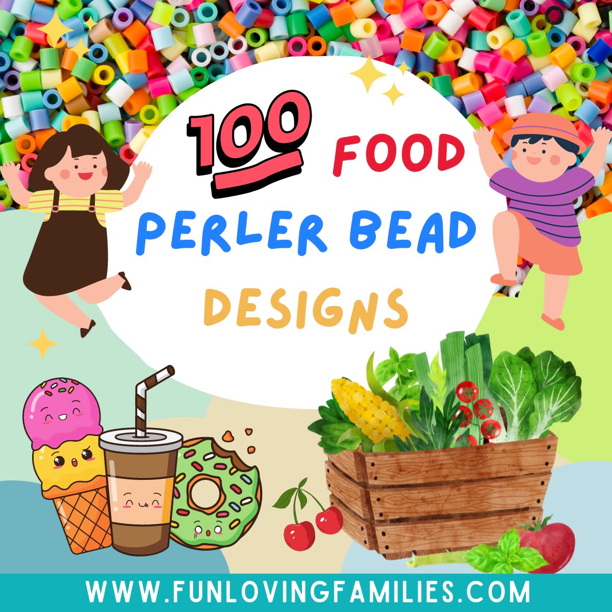 100 Food Perler Bead Patterns, Designs and Ideas