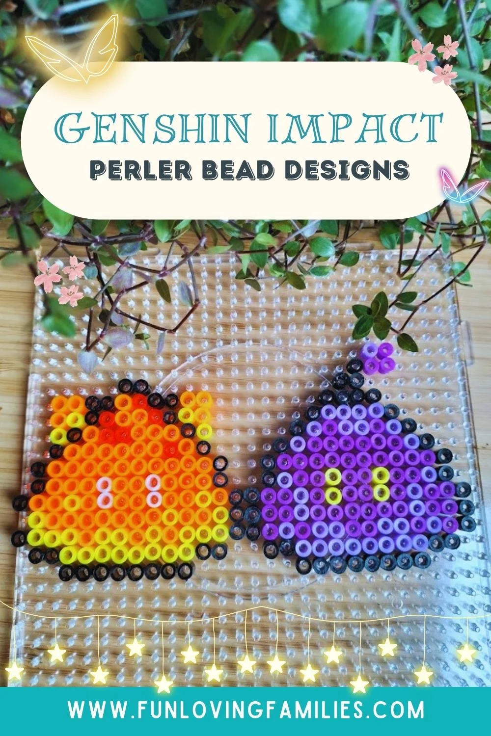 Genshin Impact perler bead pin image