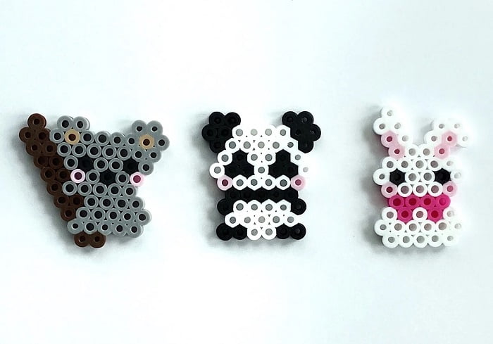 Koala, Panda and Bunny perler bead patterns