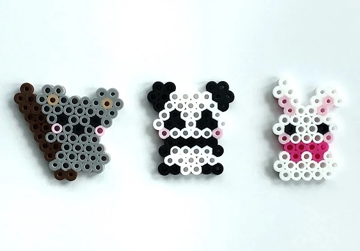 Koala, Panda and Bunny perler bead patterns