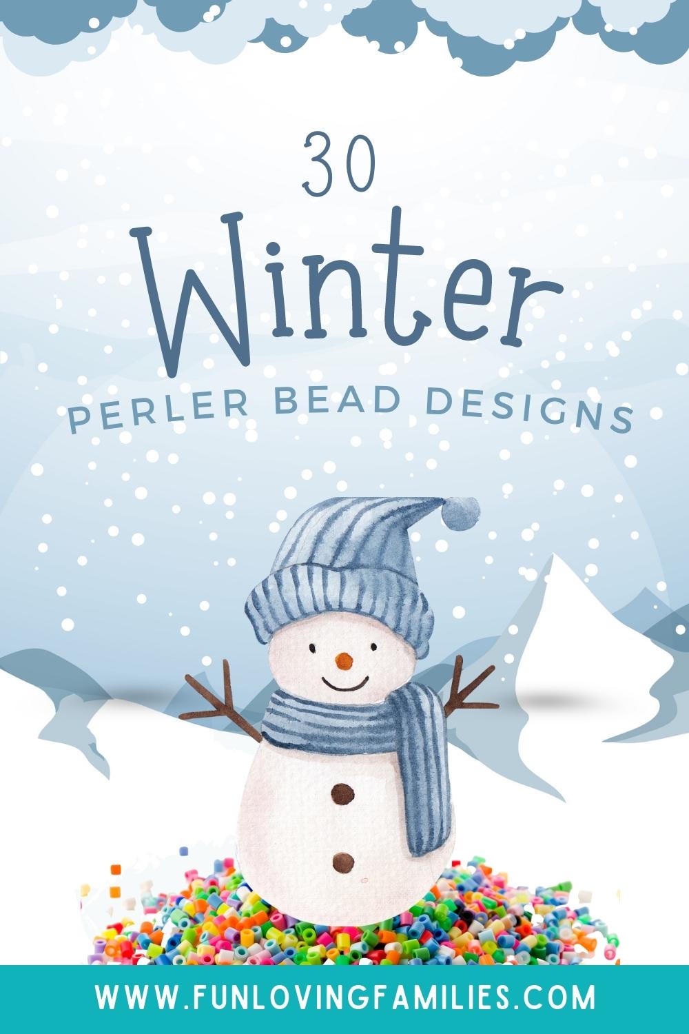 Winter perler bead designs pin image